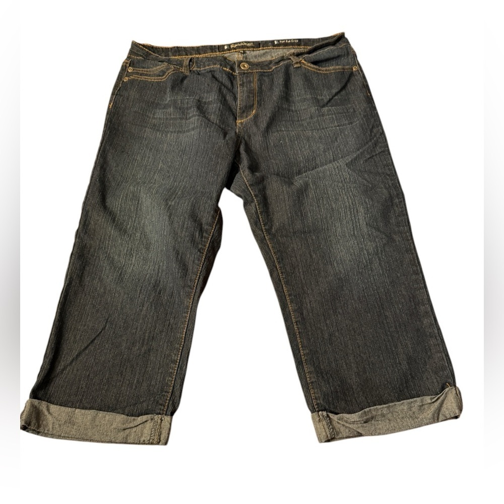 Salt Works New York City Jeans Women’s 14 Blue Mid-Rise Cuffed Crop Cotton Blend